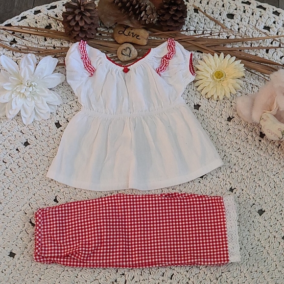 NWOT BO HO RED WHITE 2 PIECE SET PLAID MULTI 3T - Picture 9 of 16